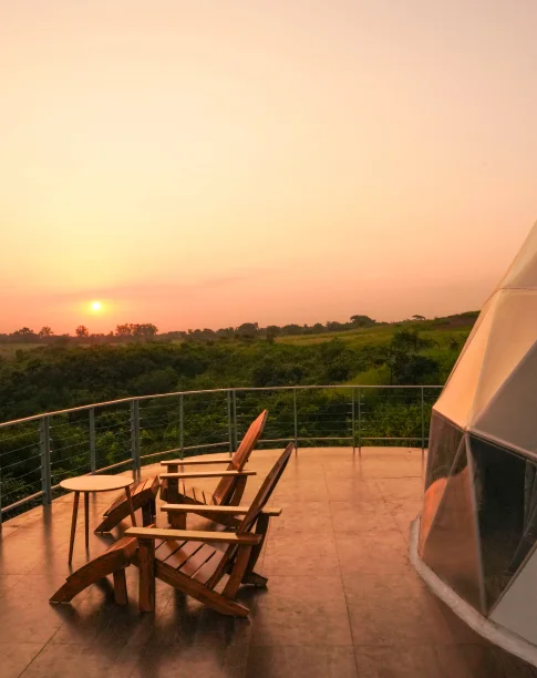 Sunrise from a dome deck