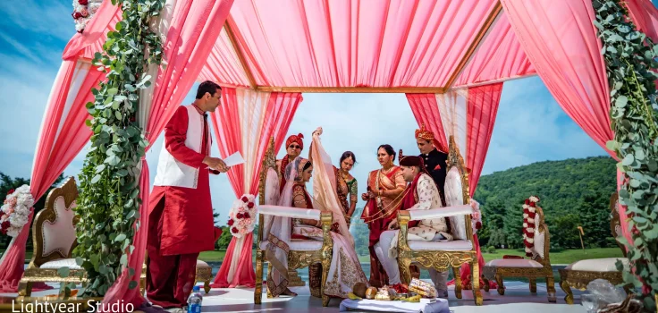 Wedding decor overlooking the hills